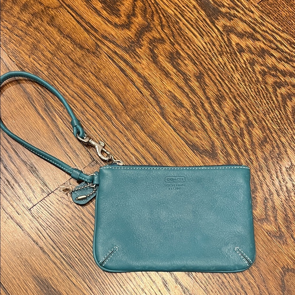 Coach Turquoise Leather Wristlet